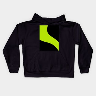 Simple Waves in Lime Green Kids Hoodie